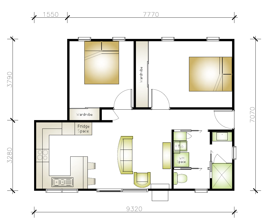 granny flat floor plan design Blacktown