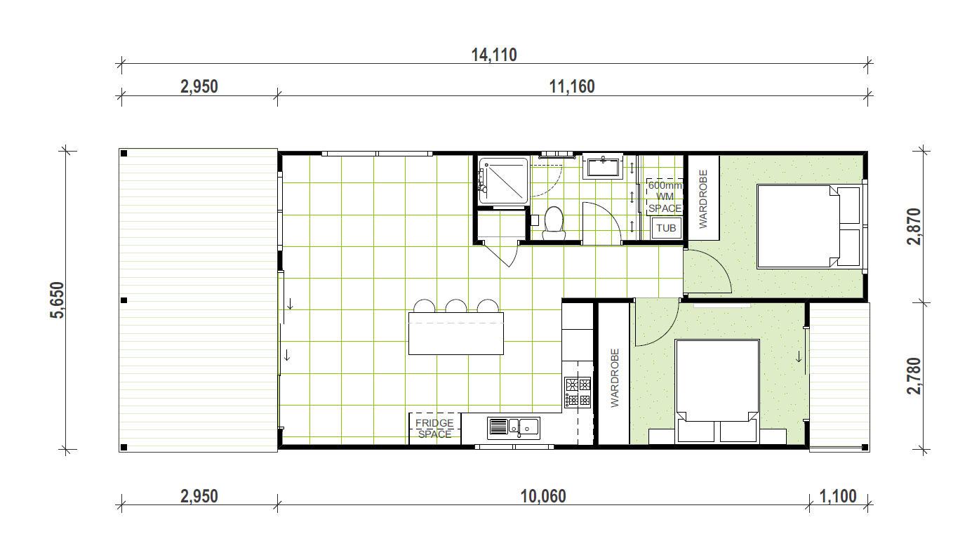 granny flat floor plan design Croydon