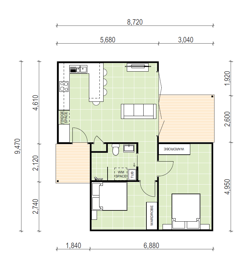 Curl Curl granny flat floor plan