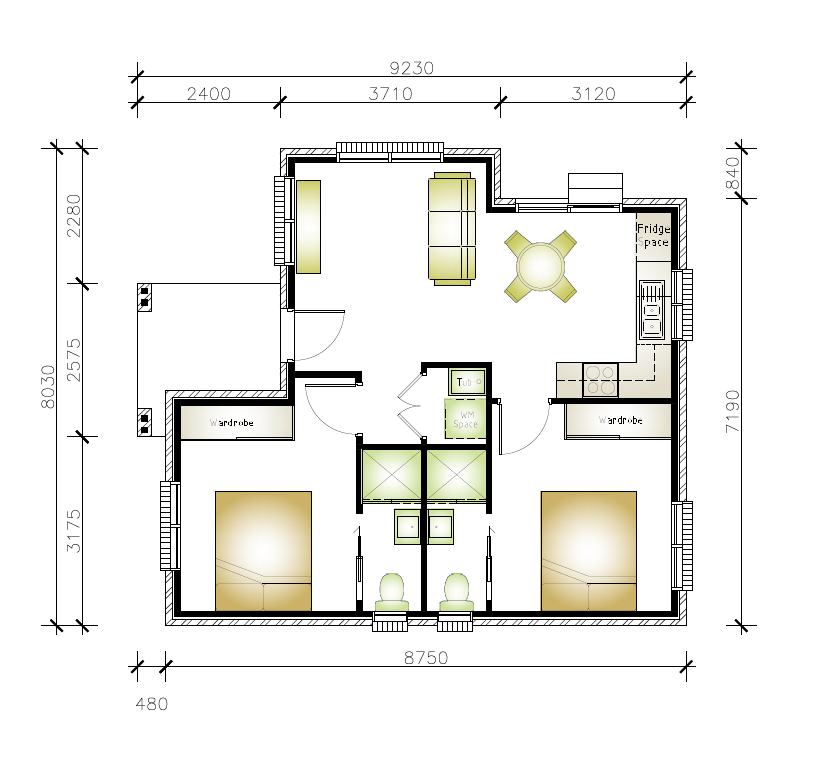 granny flat floor plan design Epping