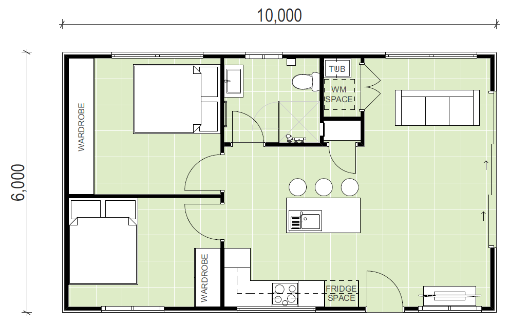 granny flat floor plan design Terrey-Hills