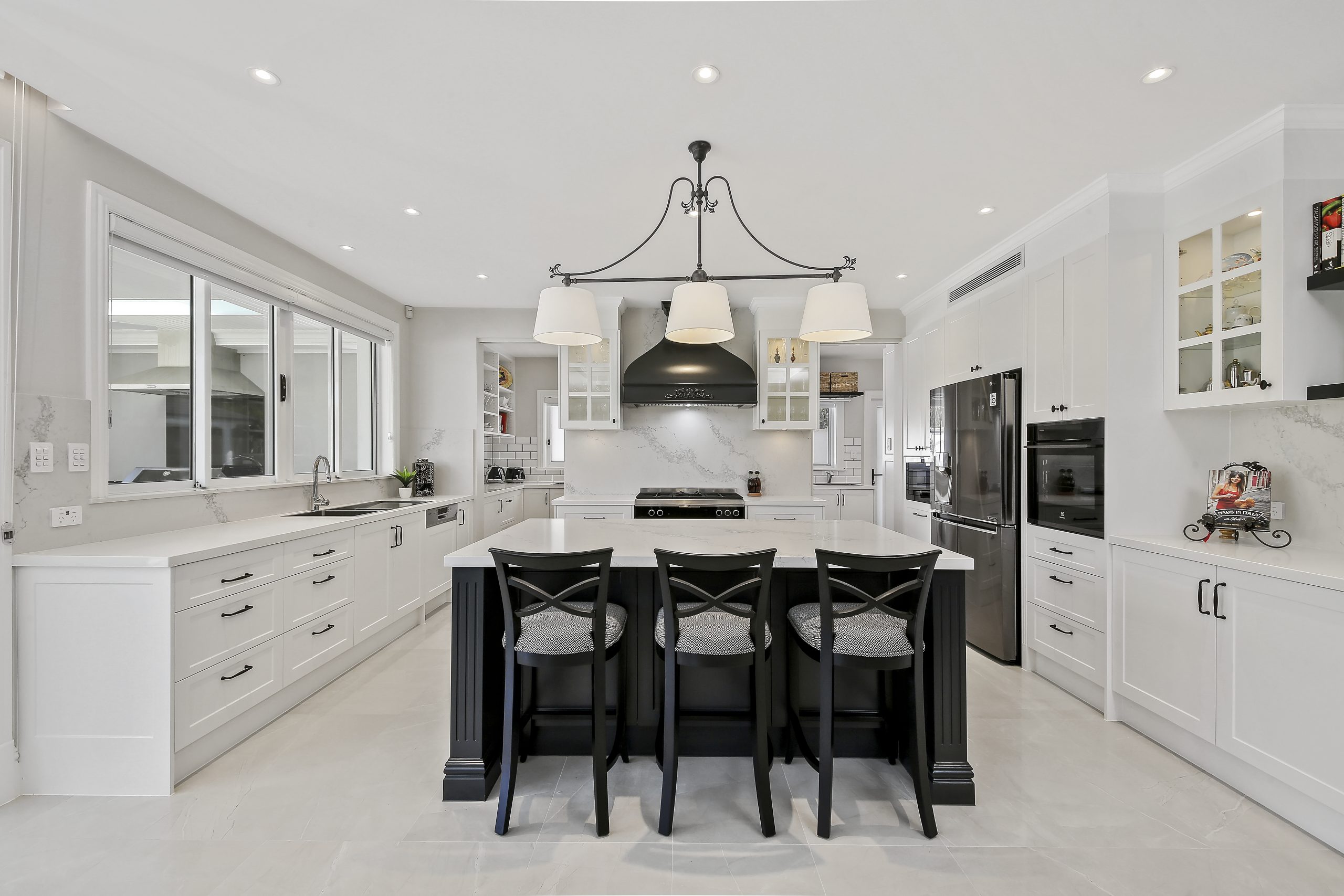 kitchen with overhead dining light