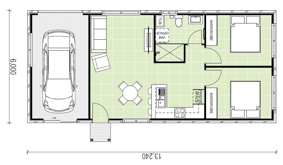 2 bedroom floor plan