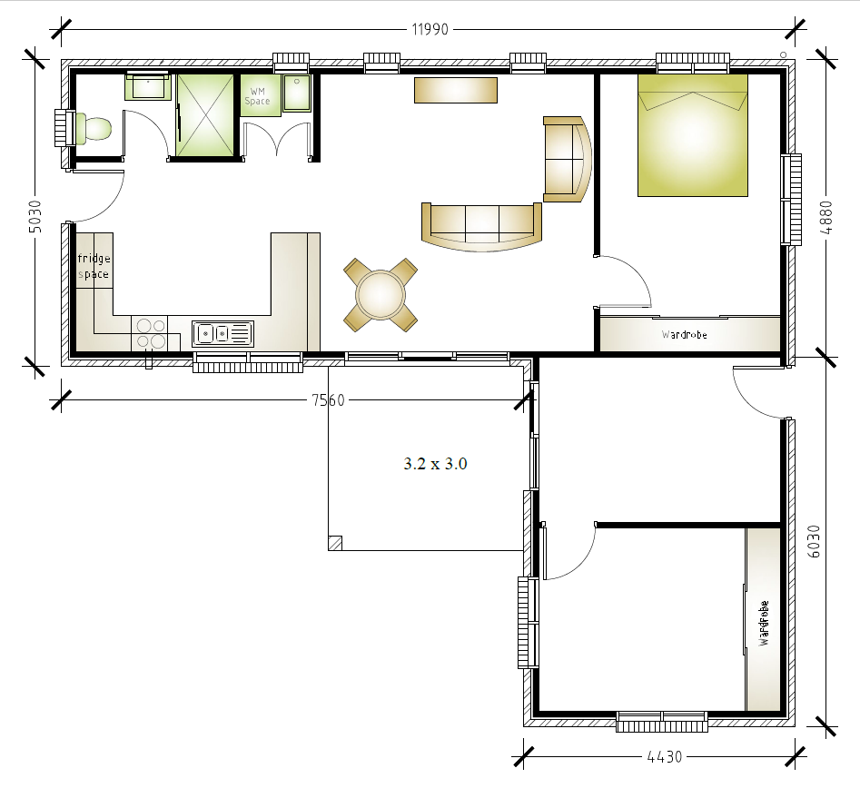 granny flat floor plan design