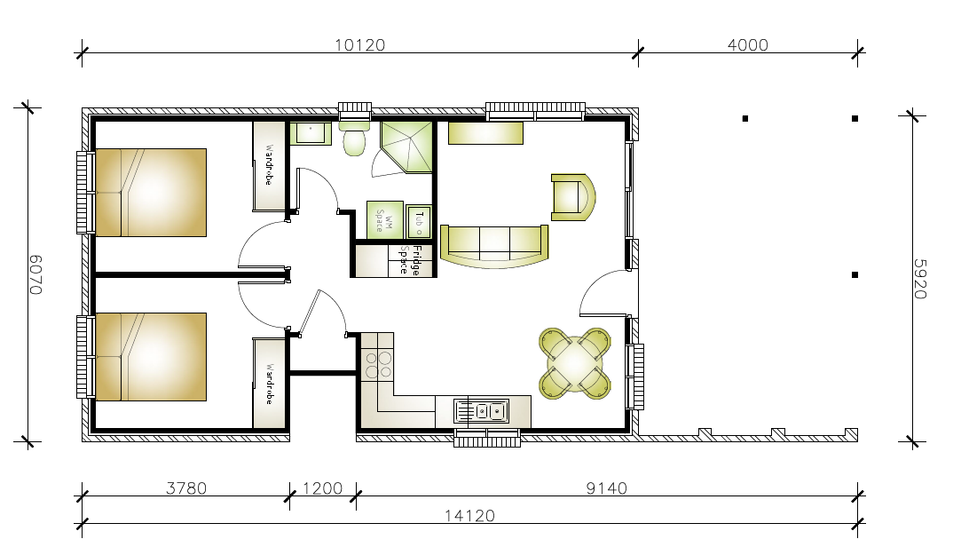 2 bedroom granny flat floor plan design