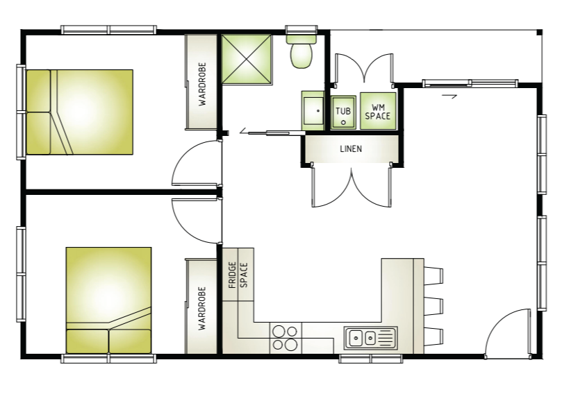 2 bedroom granny flat floor plan design