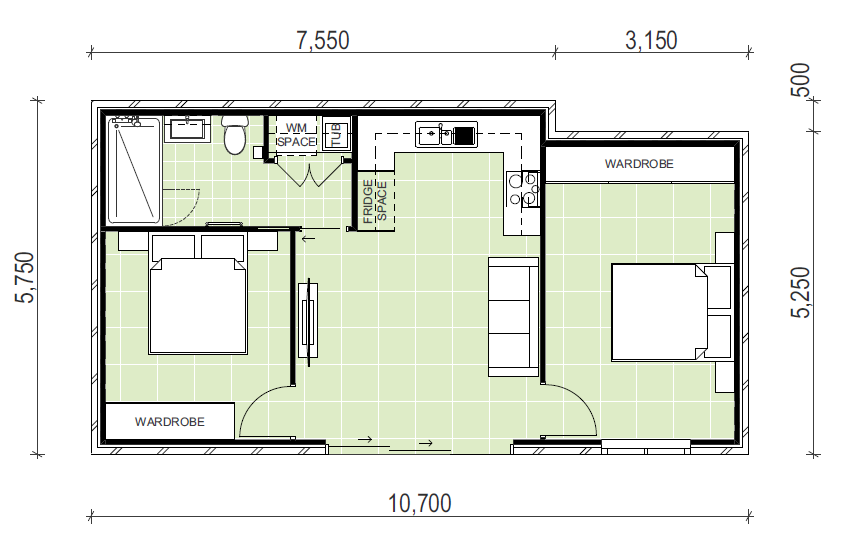 Granny flat floor plan design