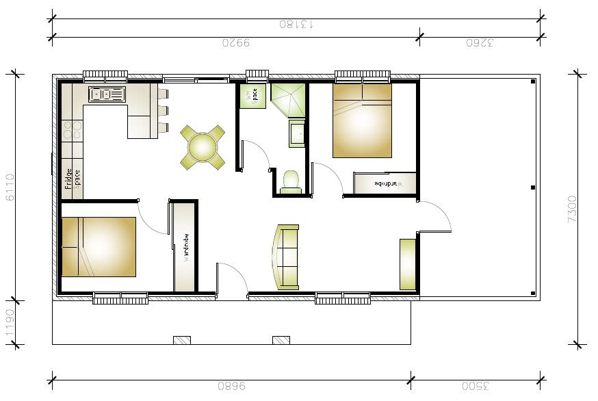 Granny flat floor plan 2 bedrooms