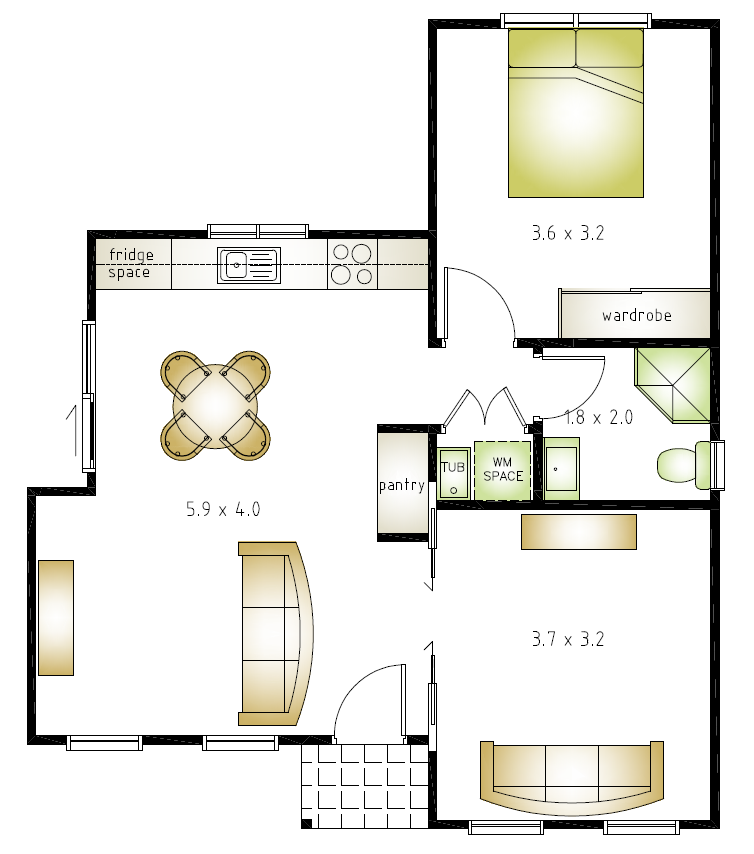 Granny flat floor plan design