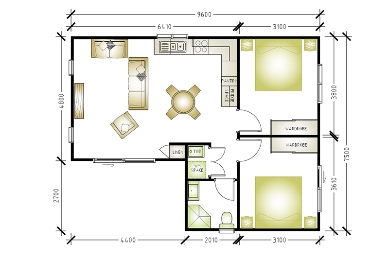 7,500 by 9,600 granny flat including deck