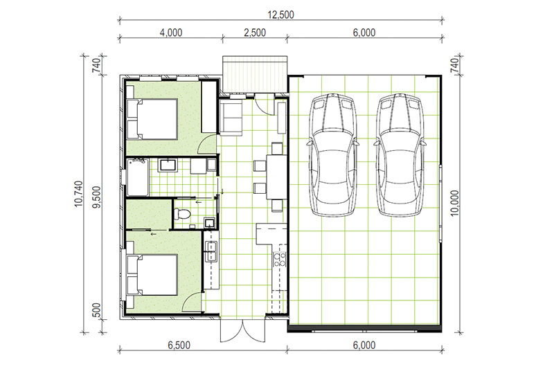 Granny flat with 2 bedrooms and garage