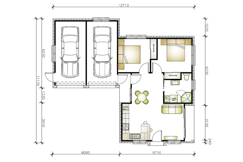 2 bedroom granny flat floor plan design