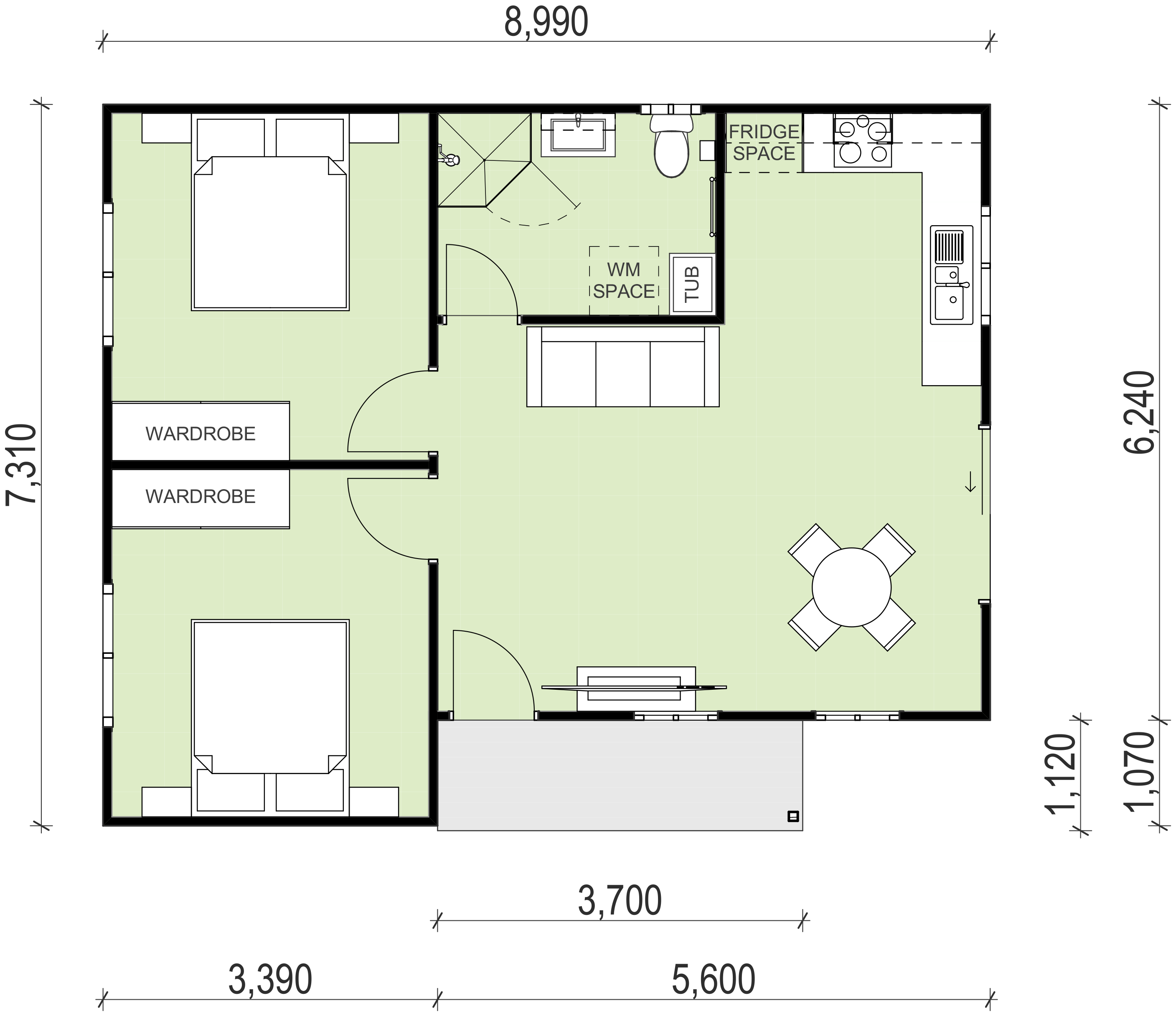 Granny flat floor plan design