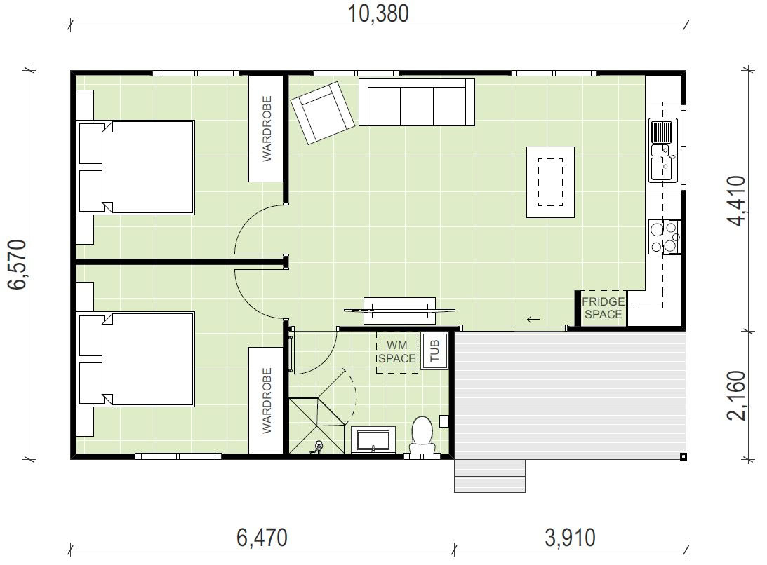 Wamberal granny flat floor plan