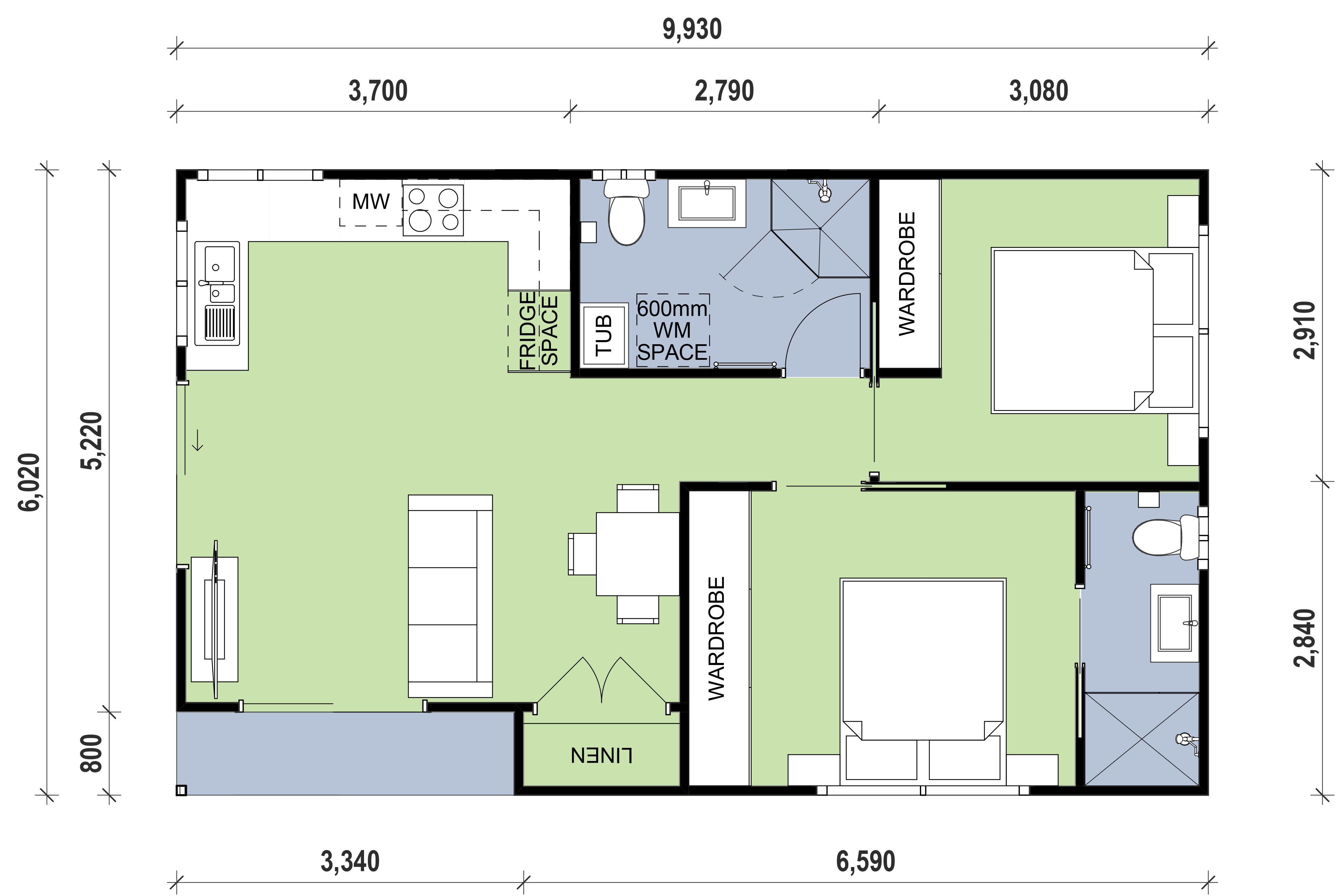 Mount Colah granny flat floor plan