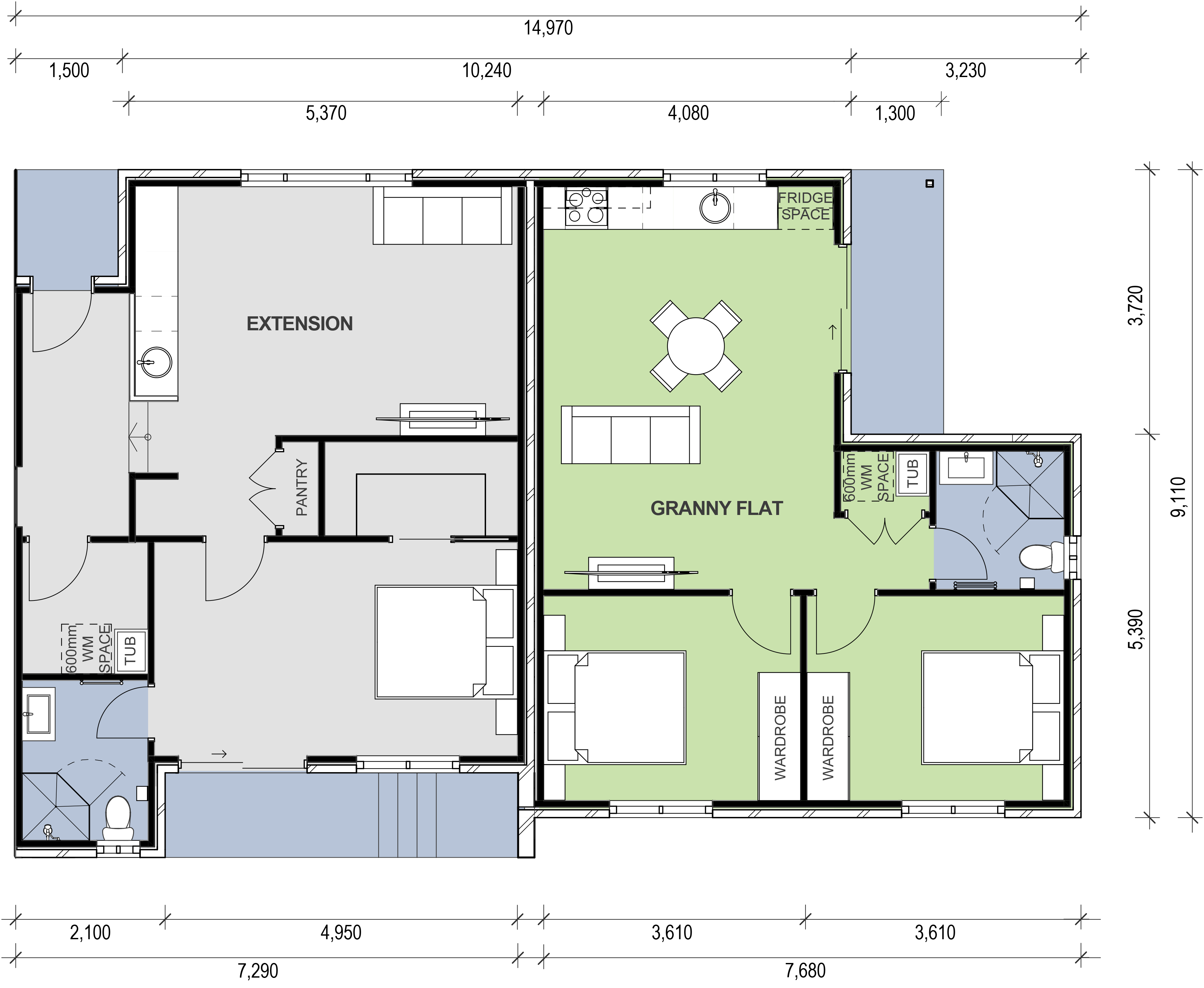 Granny flat floor plan design