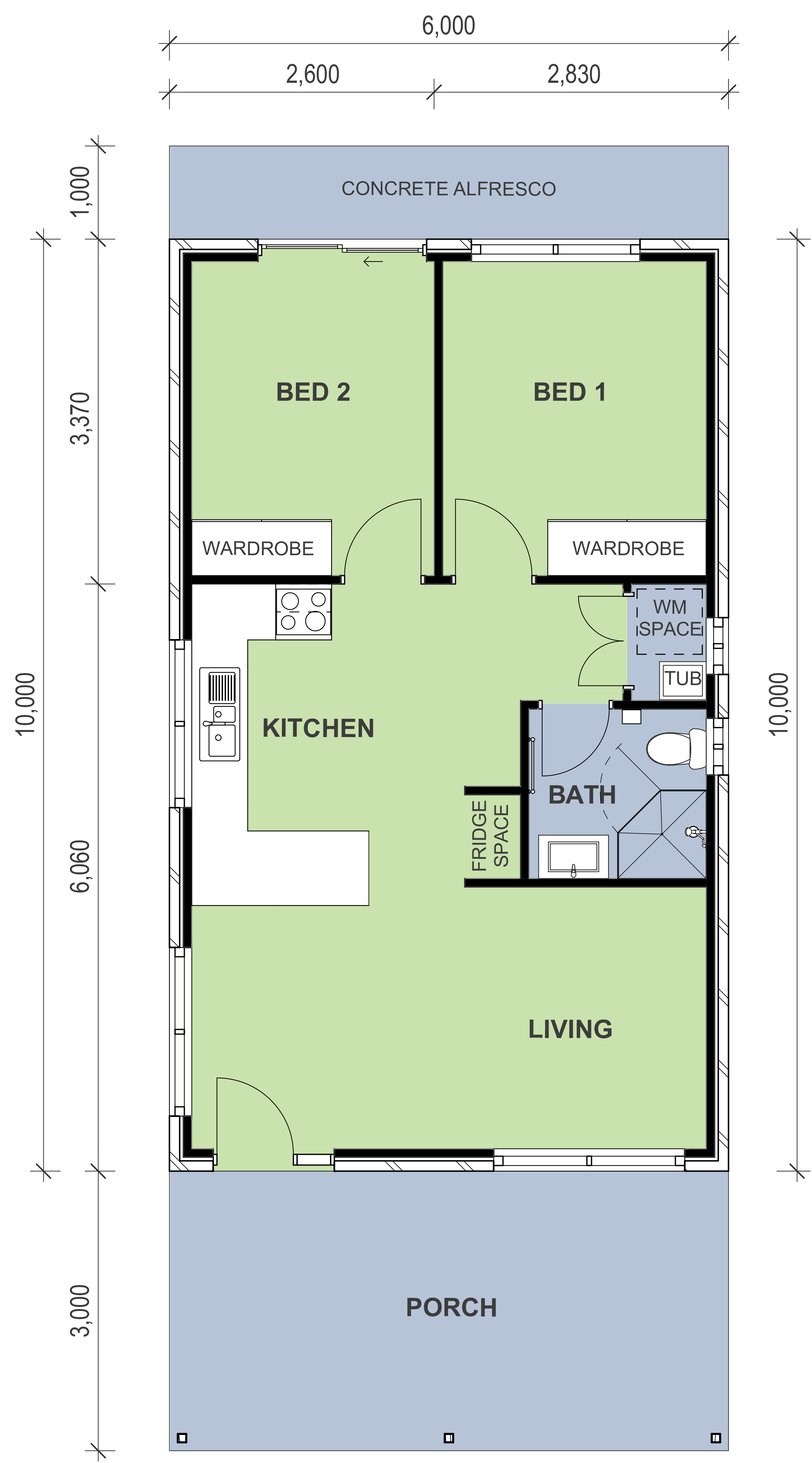 granny flat floor plan design Castle Hill