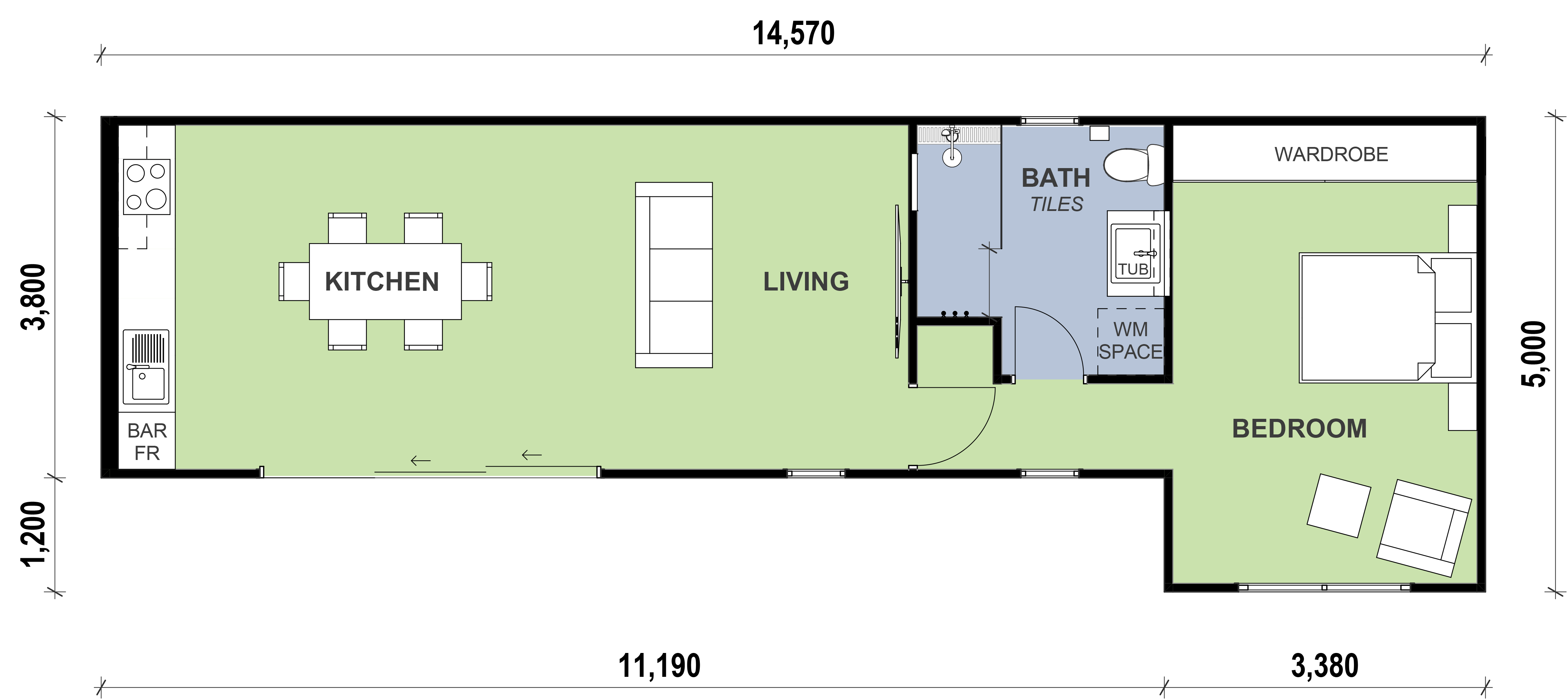 granny flat narrow design