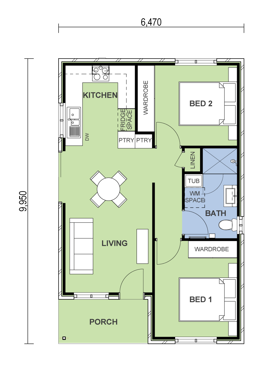 Roselands granny flat floor plan