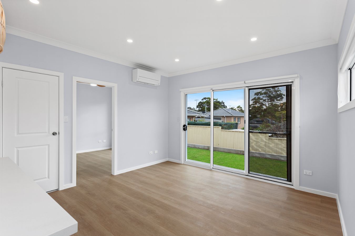 Glass door entry to living room