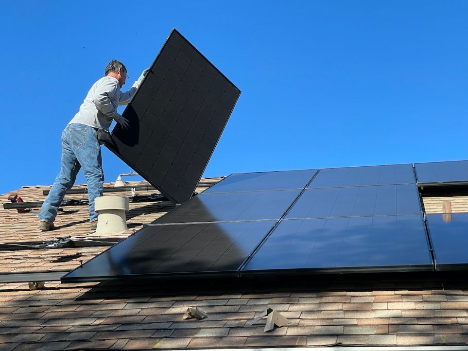 Solar panels on roof